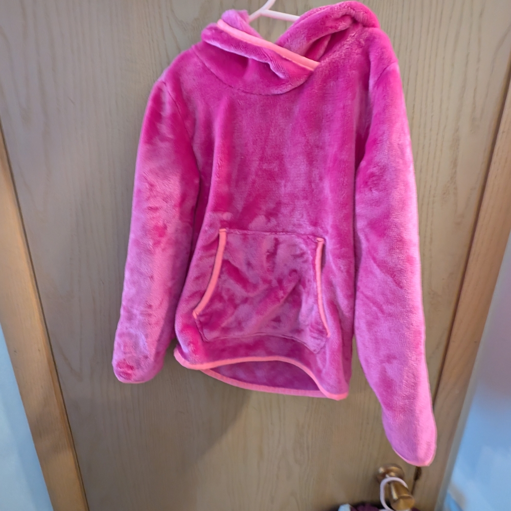 Lands' End Kids Small Cozy Pink Fleece Hoodie